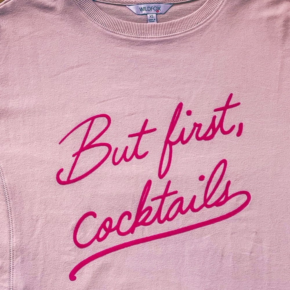 “But First, Cocktails!” Women’s Casual Sweatshirt S